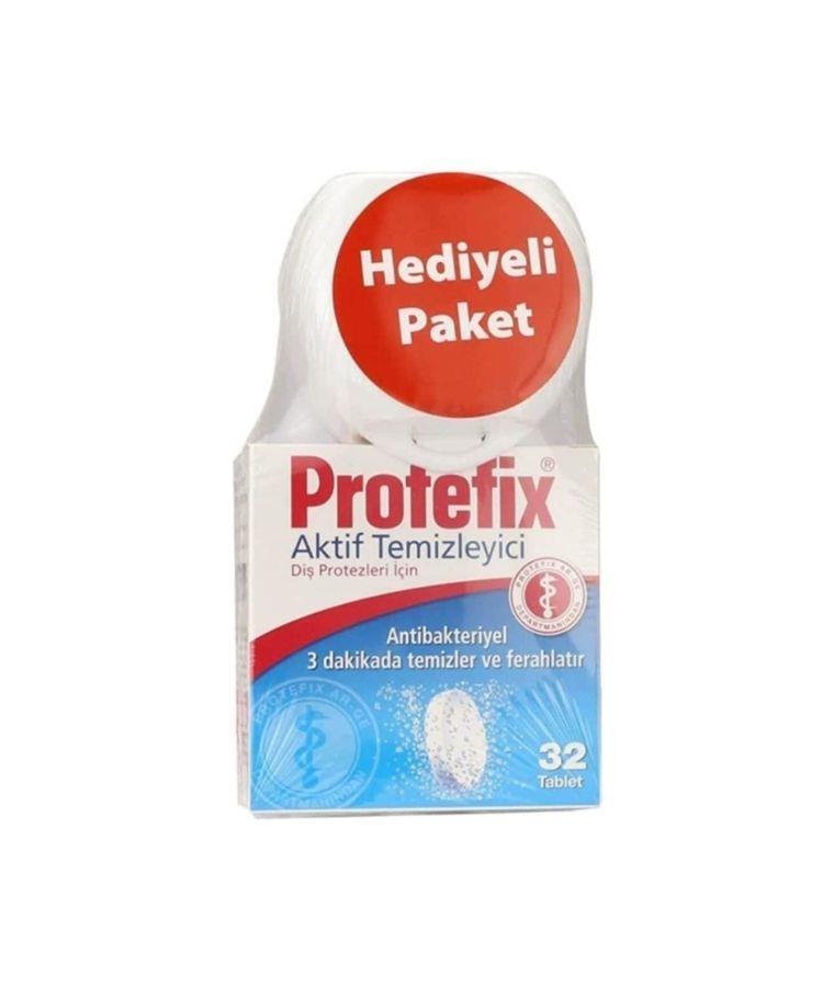 Protefix Diş Protezleri İçin Aktif Temizleyici 32 Tablet- Protez Saklama Kabı Hediyeli